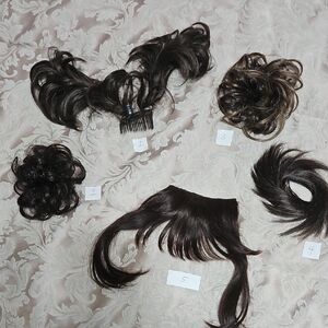Elegant Dark Brown and Brown Mix Hair Pieces For Bun Or Pony Tail, Etc
